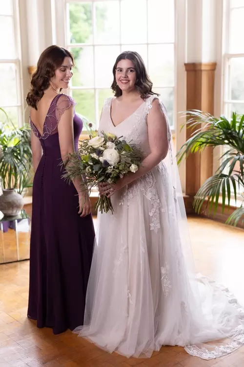 Bridesmaid dress with cape shop